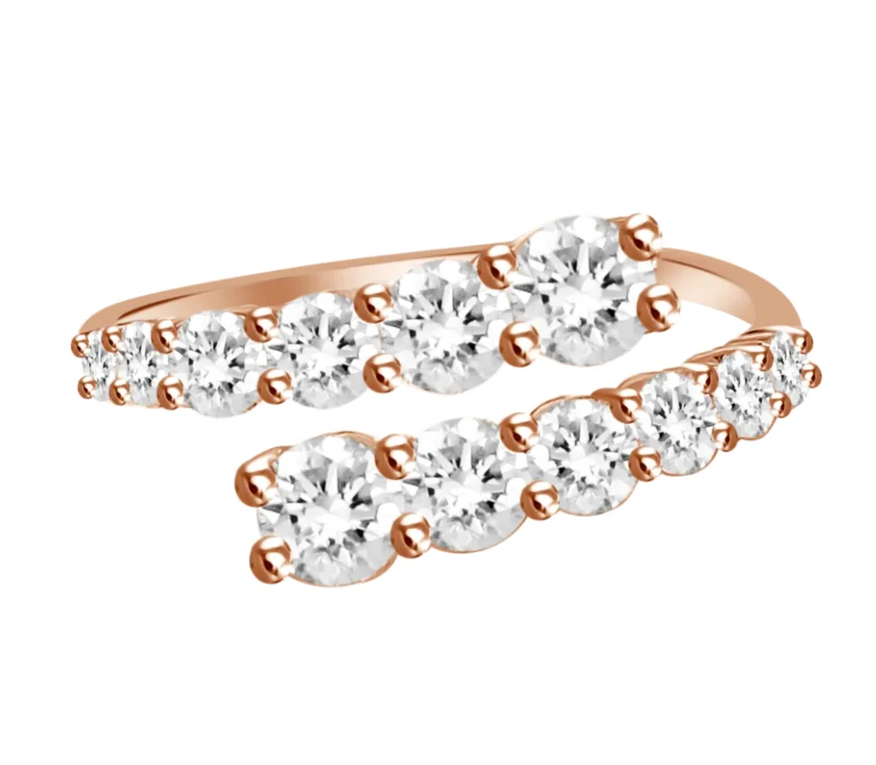 Graduated Diamond Bypass Ring