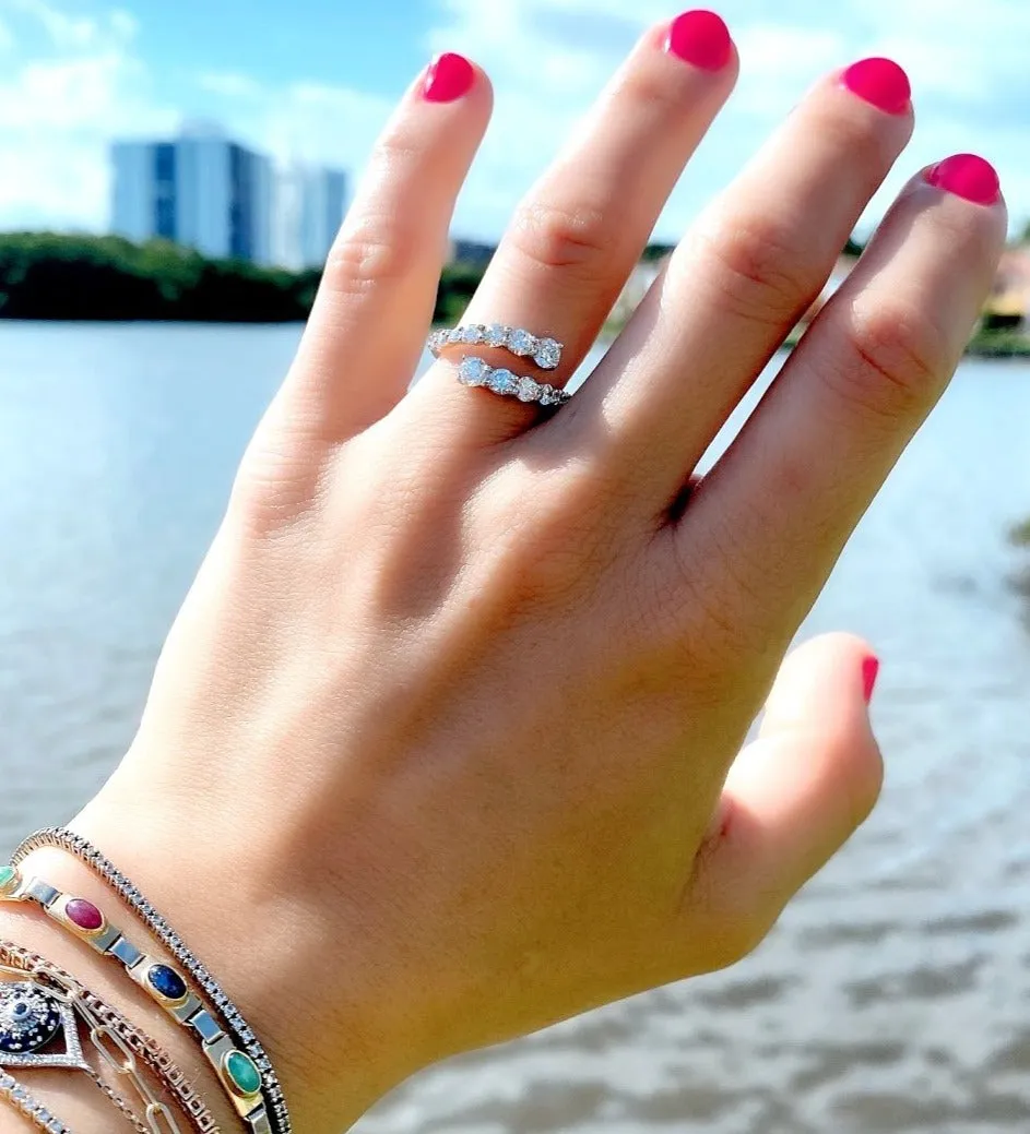 Graduated Diamond Bypass Ring