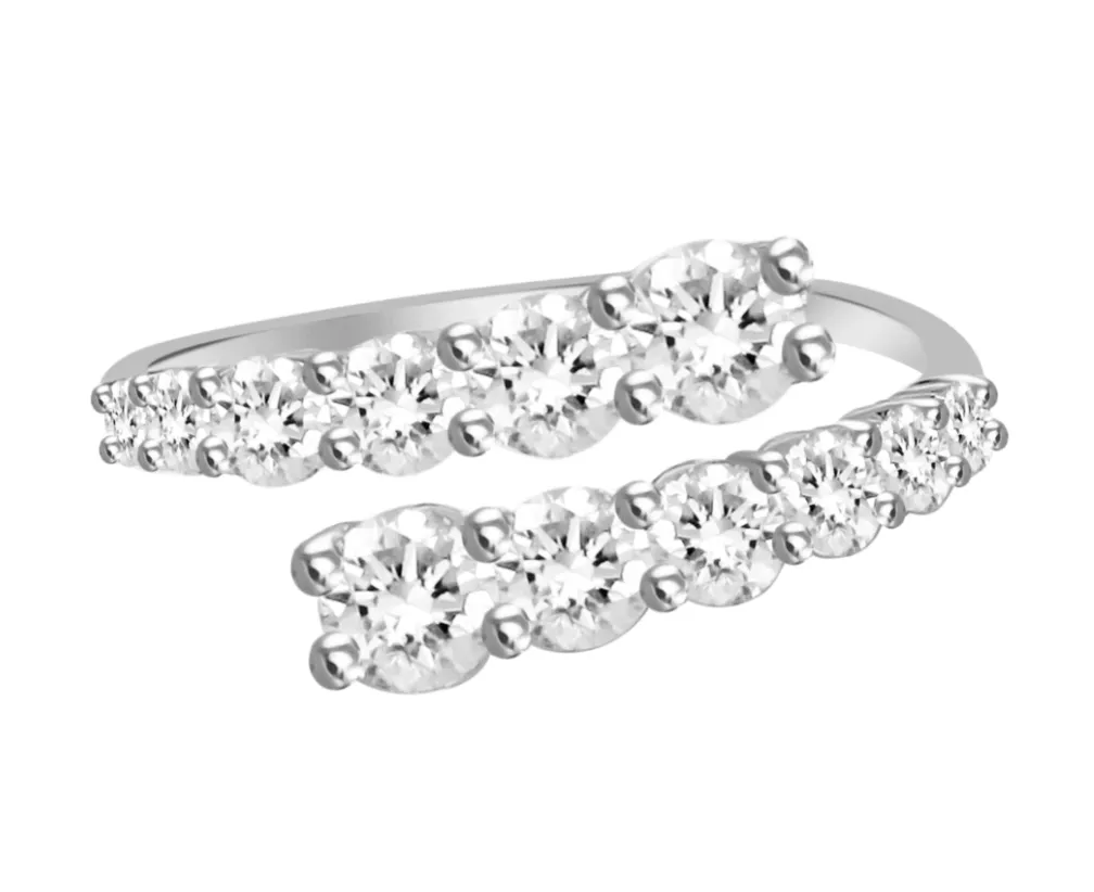 Graduated Diamond Bypass Ring