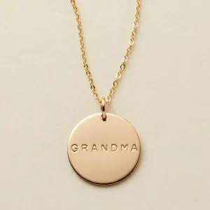 Grandma Disc Necklace