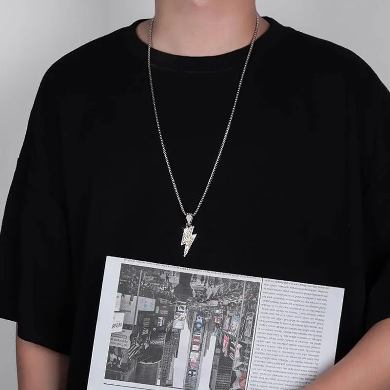 Great Gift! Hip Hop Lightning Bolt Pendant Necklace