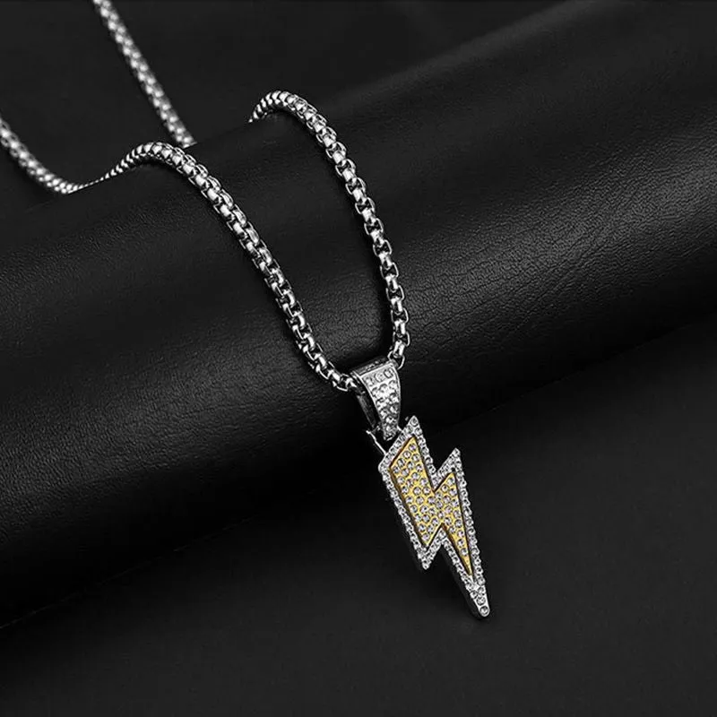 Great Gift! Hip Hop Lightning Bolt Pendant Necklace