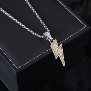 Great Gift! Hip Hop Lightning Bolt Pendant Necklace