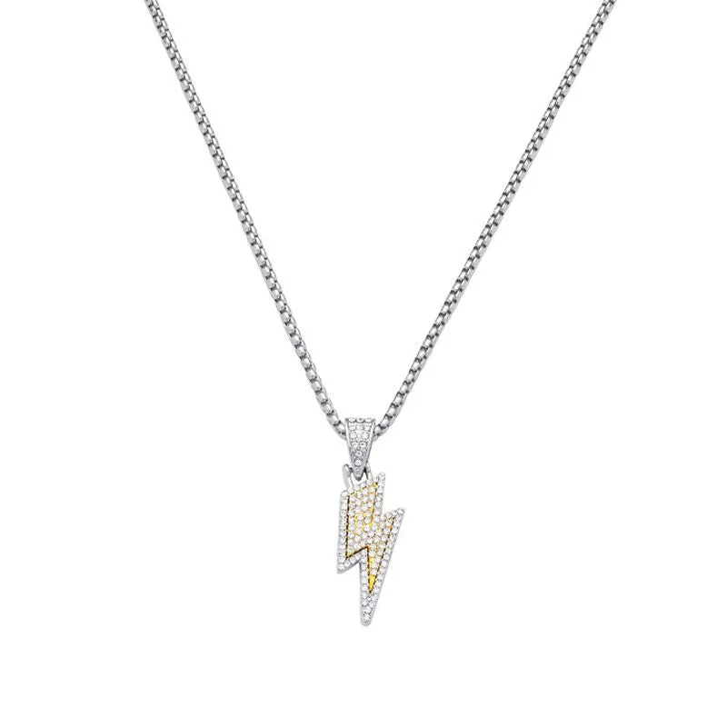 Great Gift! Hip Hop Lightning Bolt Pendant Necklace