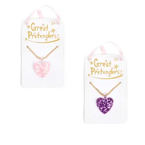 Great Pretenders Boutique Glitter Heart Necklace