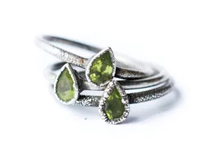Green Peridot ring | Raw peridot ring