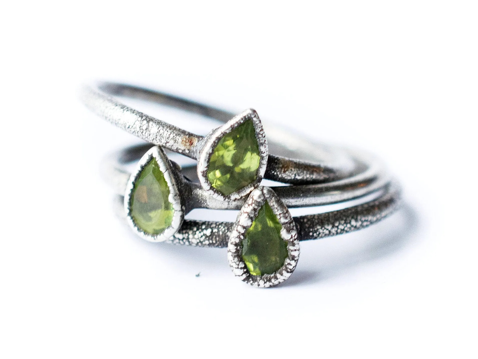 Green Peridot ring | Raw peridot ring