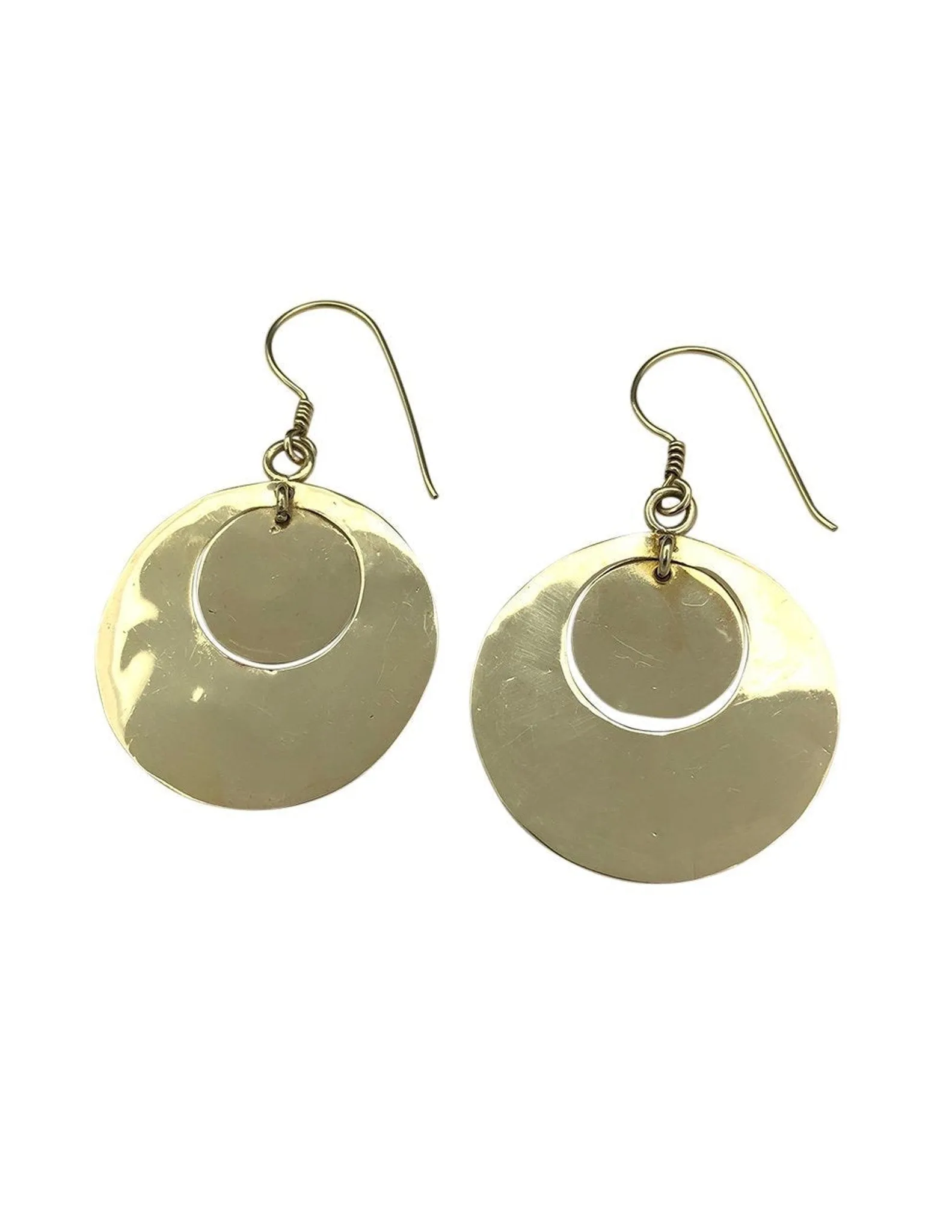Hammered Circle Bombshell Earrings
