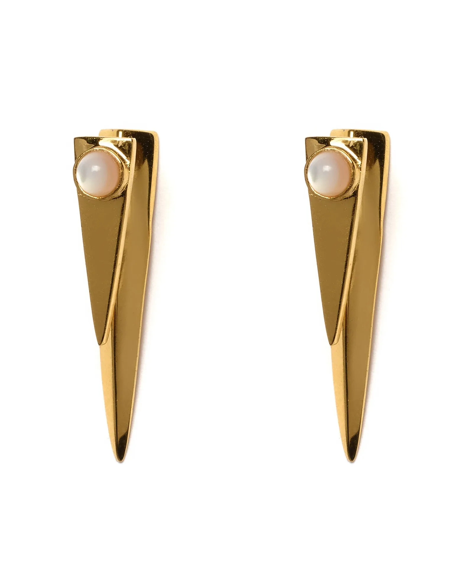 Lizzie Fortunato Pyramid Pearl Earrings | Gold