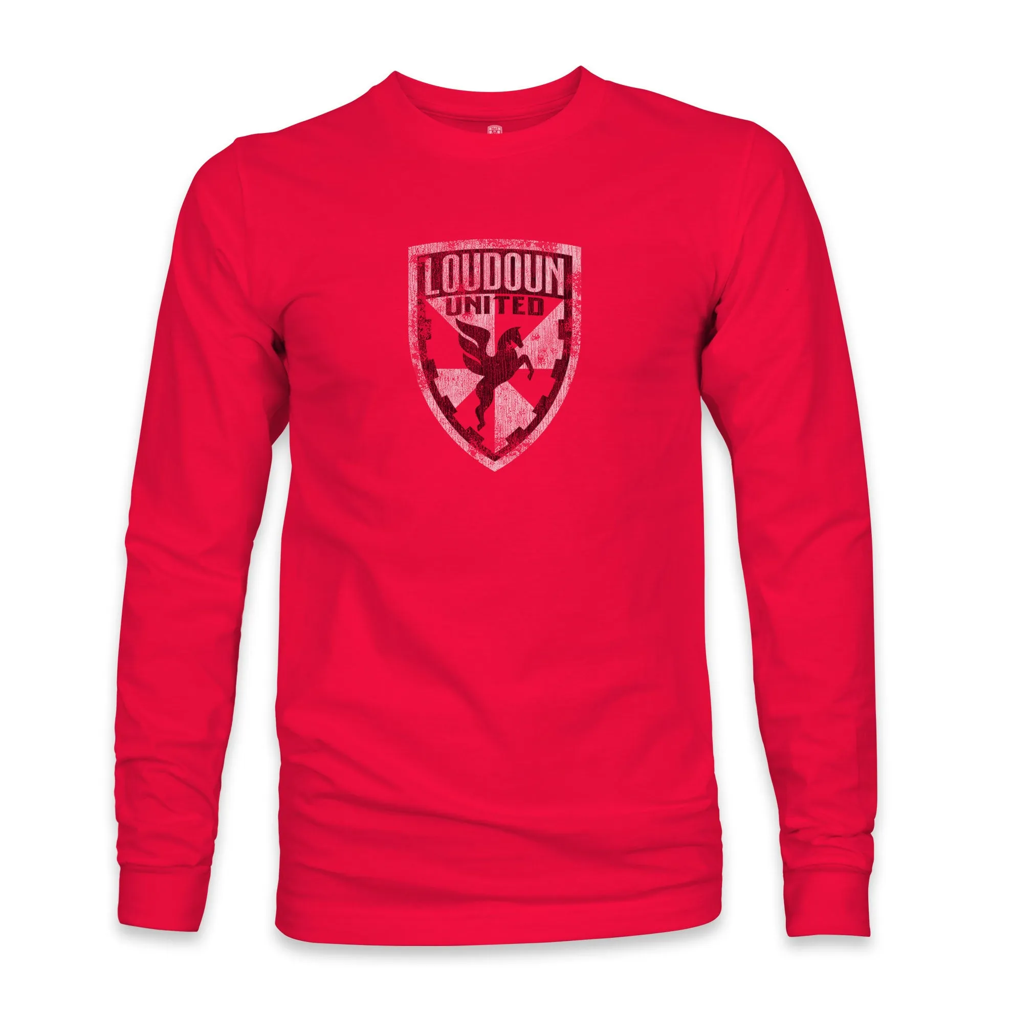 Loudoun United FC Color Badge Cotton Long Sleeve T-Shirt - Red