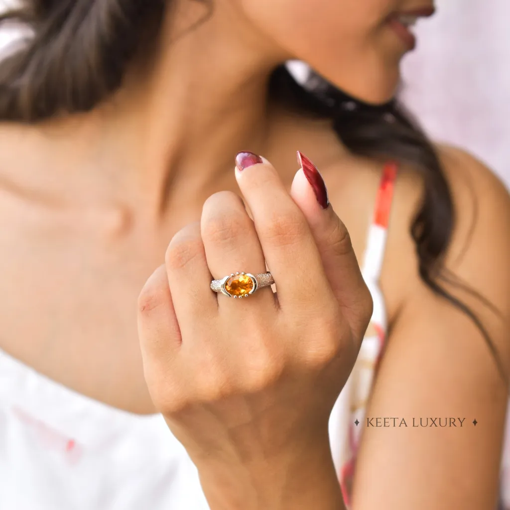 Luminous Texture - Citrine Ring