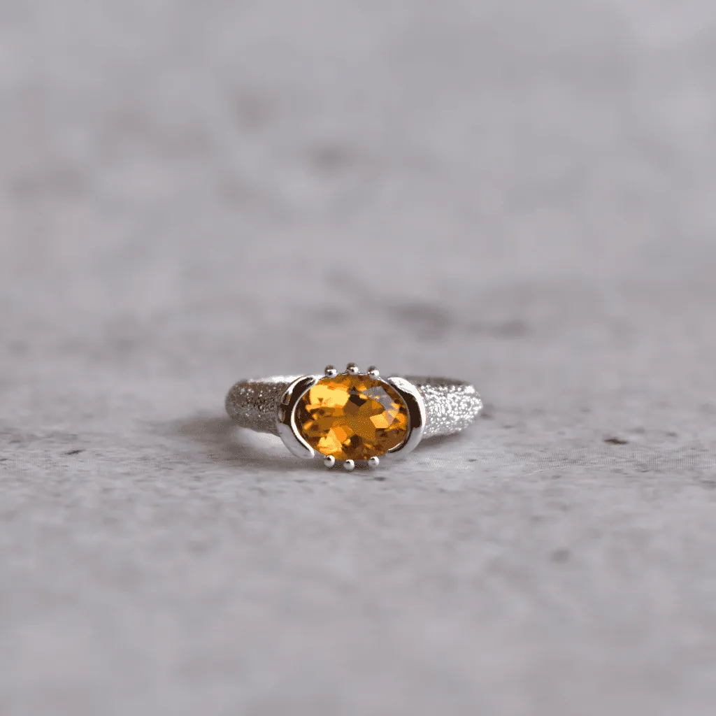 Luminous Texture - Citrine Ring