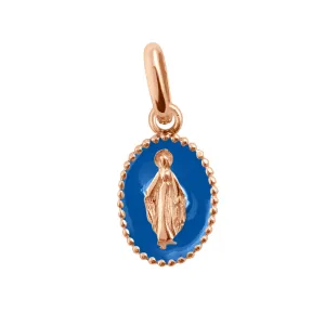 Madone Blue Resin pendant, Rose Gold