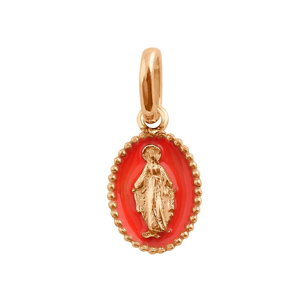 Madone Coral Resin pendant, Rose gold