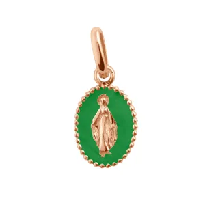 Madone Green Resin pendant, Rose Gold