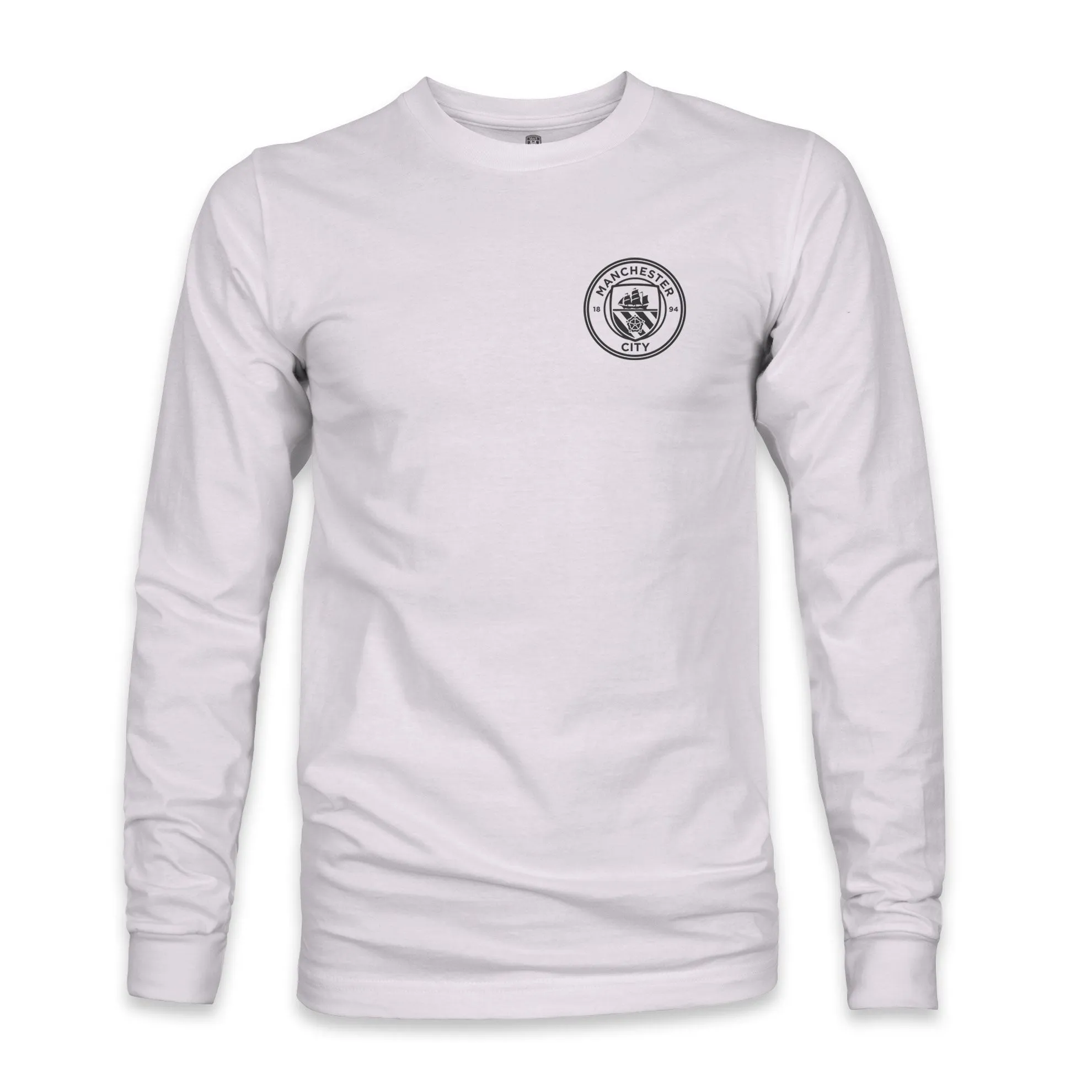 Manchester City FC Team Arch Cotton Long Sleeve T-Shirt - Silver