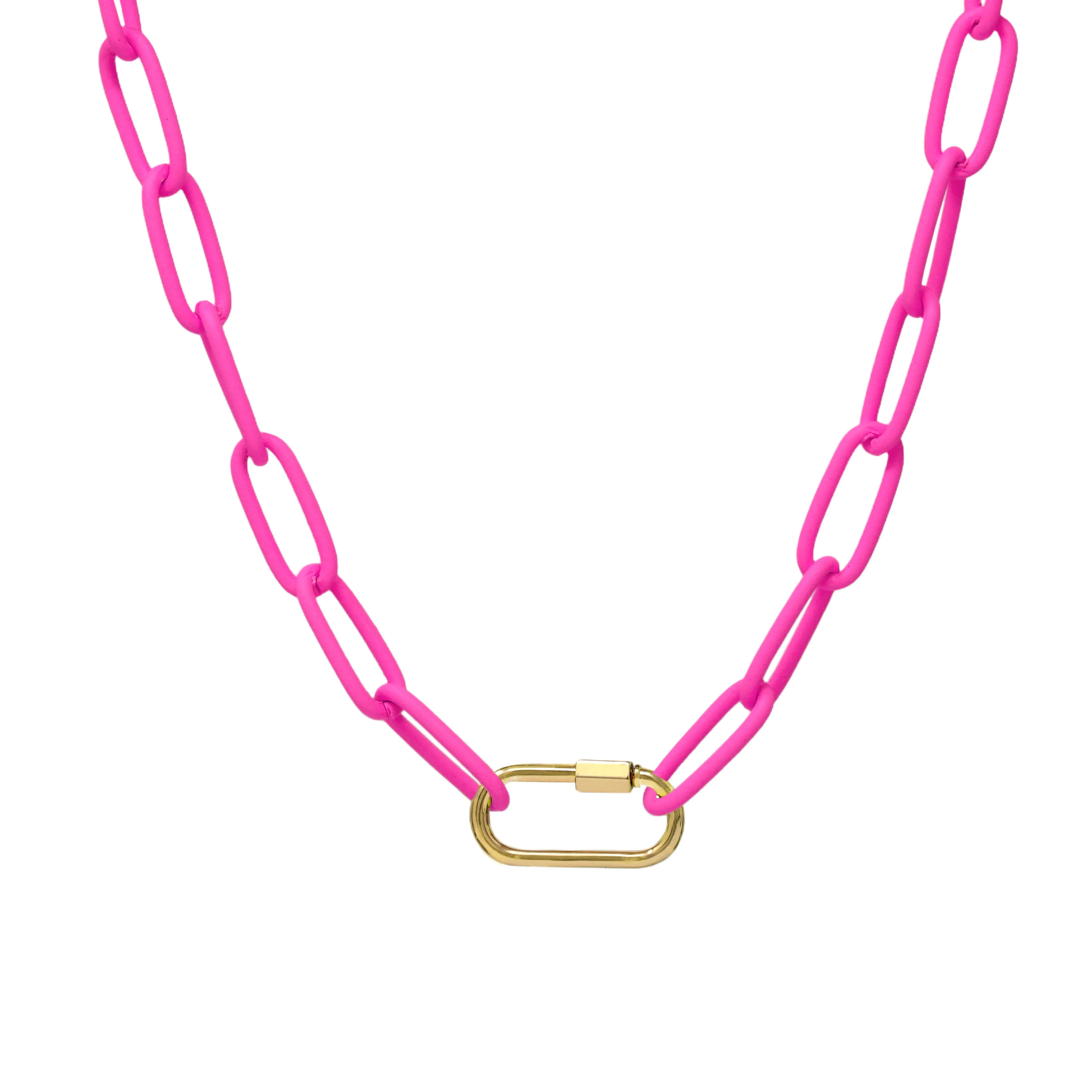 Mini Carabiner Neon Chain Necklace