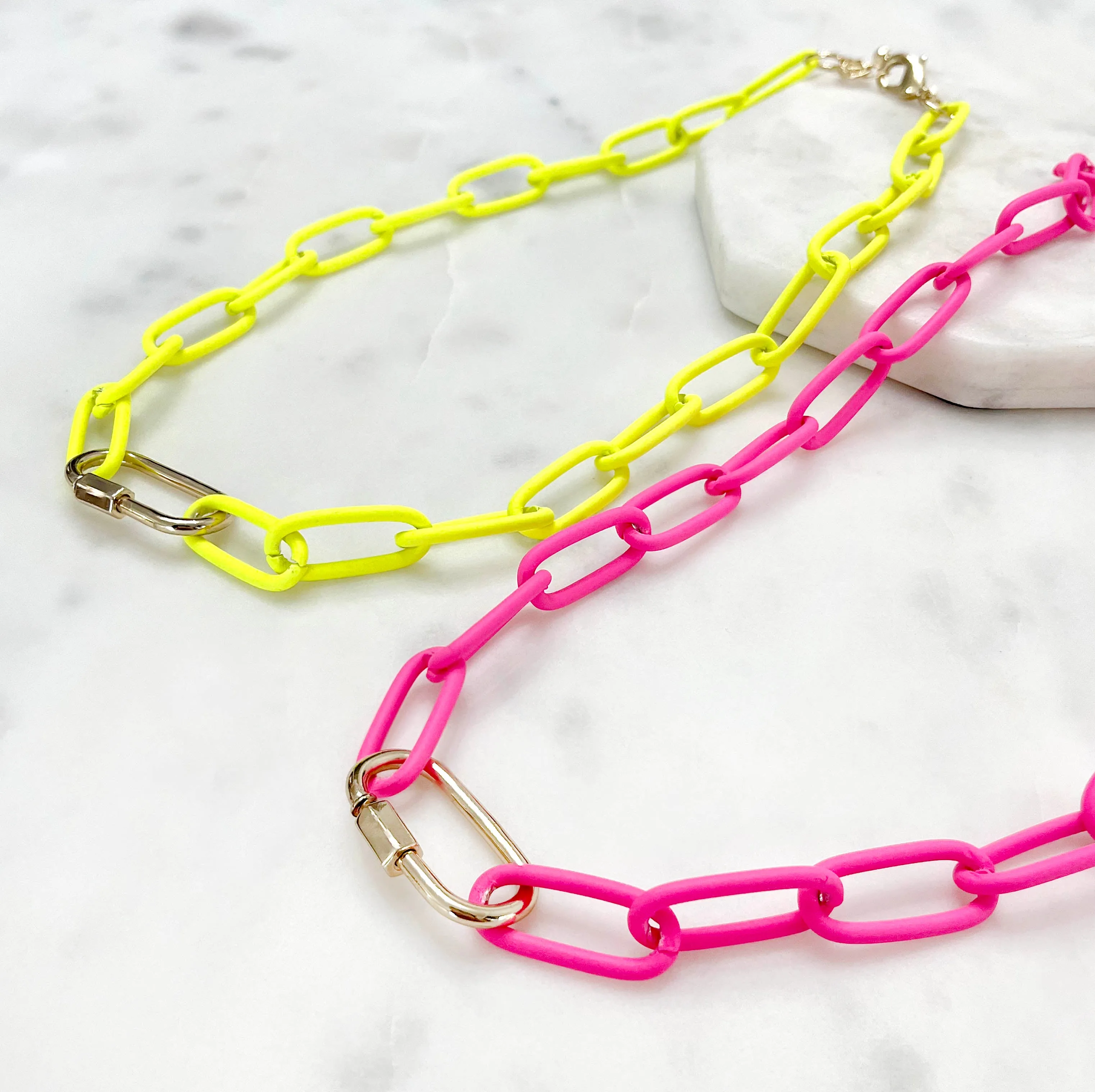Mini Carabiner Neon Chain Necklace
