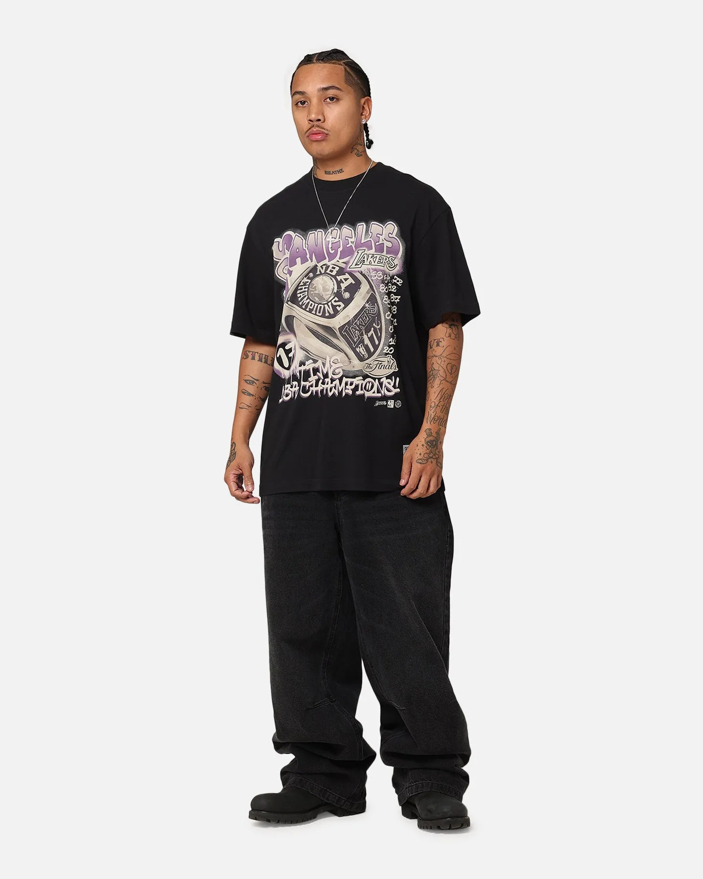 Mitchell & Ness Los Angeles Lakers Champs Graffiti T-Shirt Faded Black