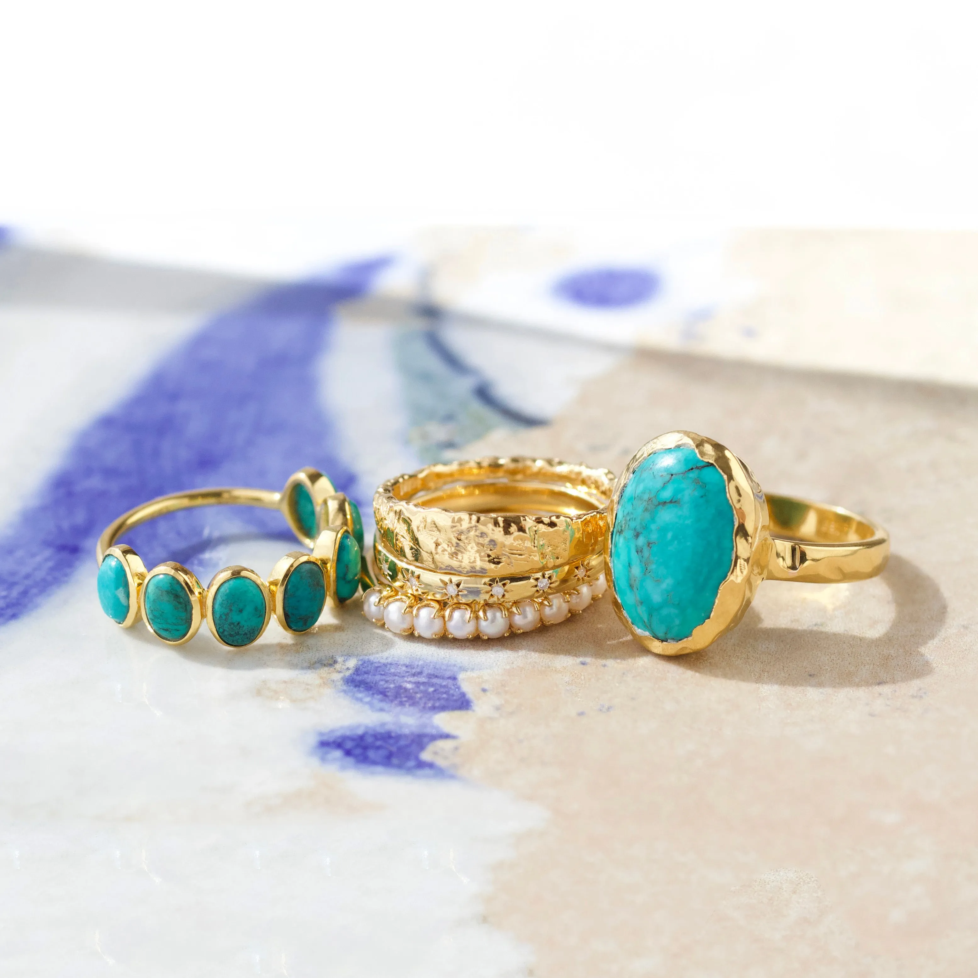 Molten Organic Turquoise Statement Ring