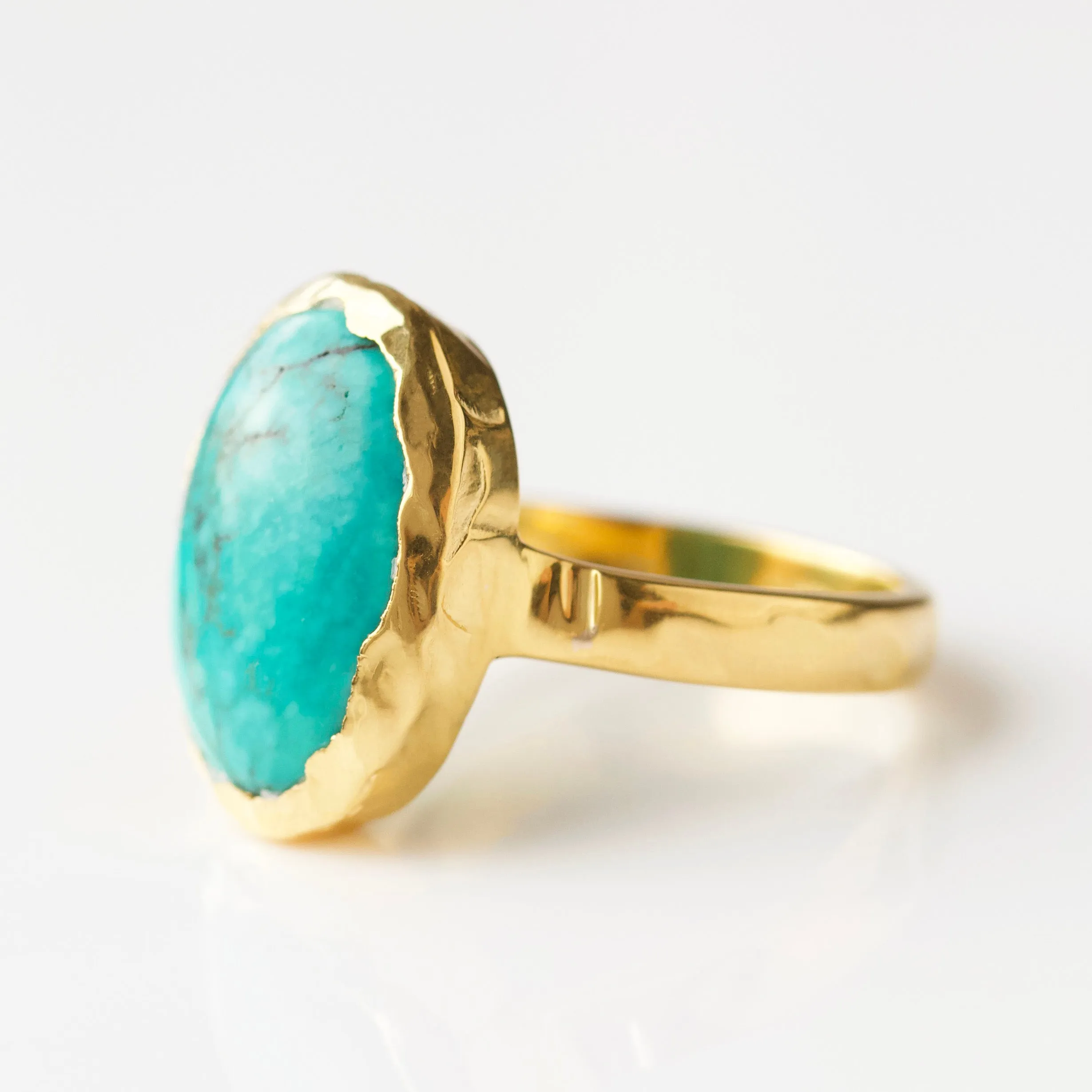 Molten Organic Turquoise Statement Ring