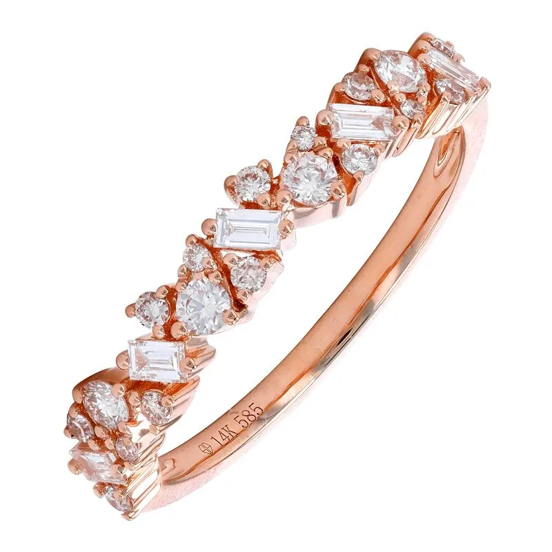 Multi Shape Baguette Round Diamond Ring