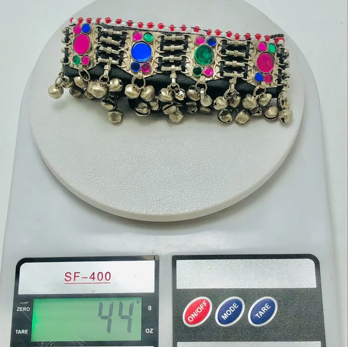 Multicolor Glass Stones and Beads Choker Necklace