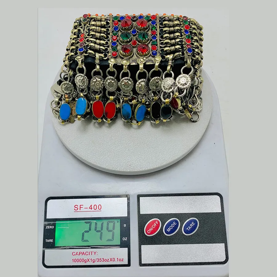 Multicolor Tribal Choker Necklace With Coins