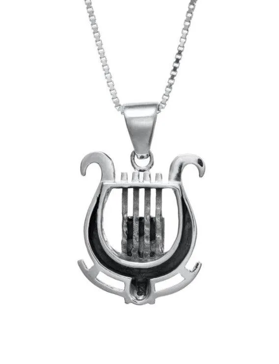 Nano Sim OB Silver Pendant - David's Harp Holy bible from Holyland