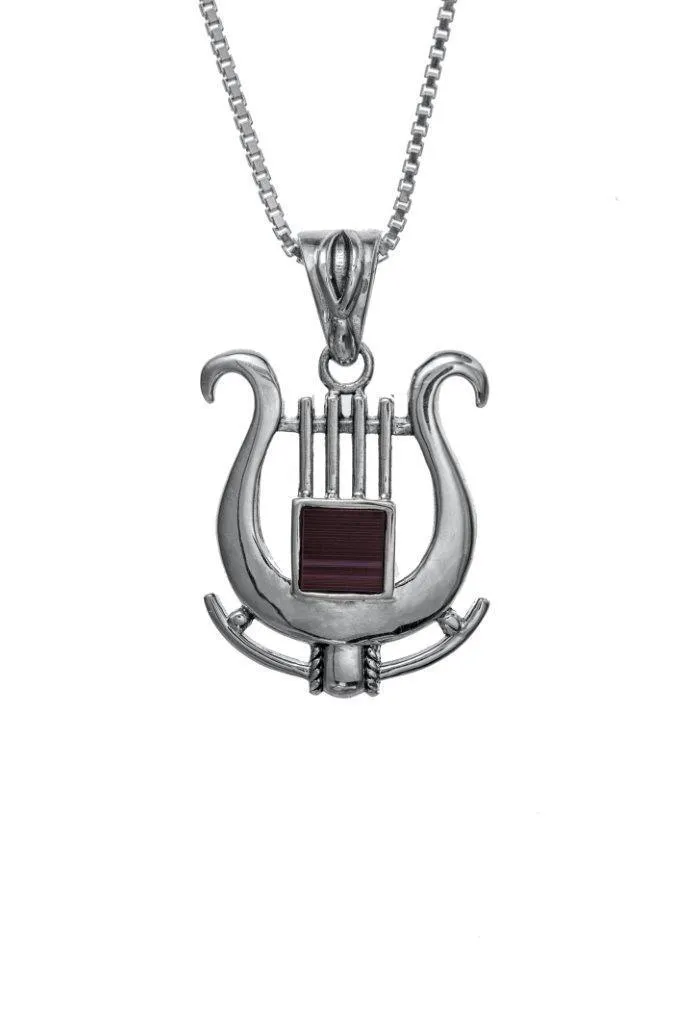 Nano Sim OB Silver Pendant - David's Harp Holy bible from Holyland