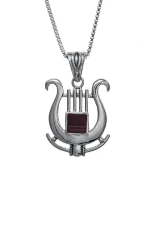 Nano Sim OB Silver Pendant - David's Harp Holy bible from Holyland