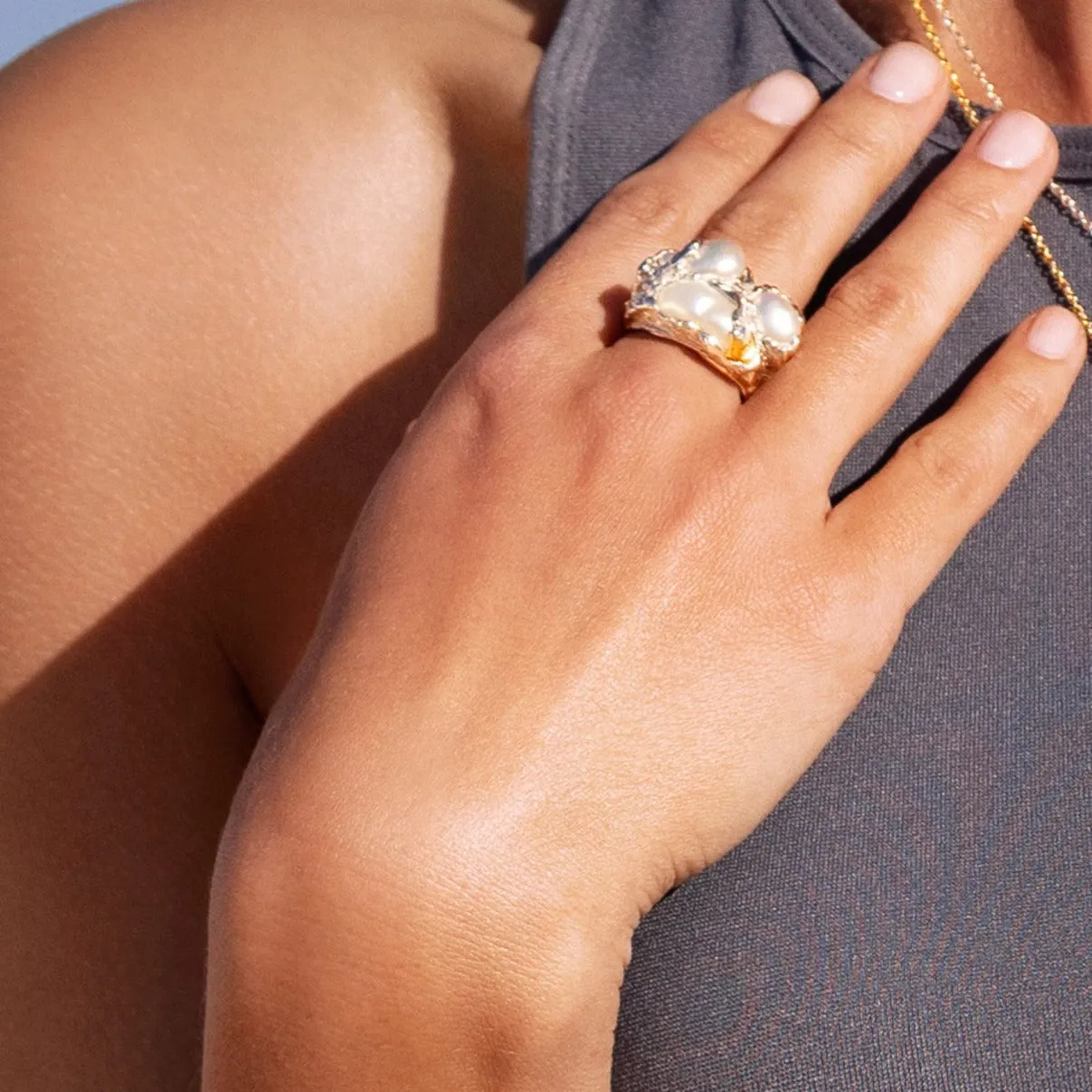 'Ningaloo Luminescence' South Sea Pearl and Diamond Ring