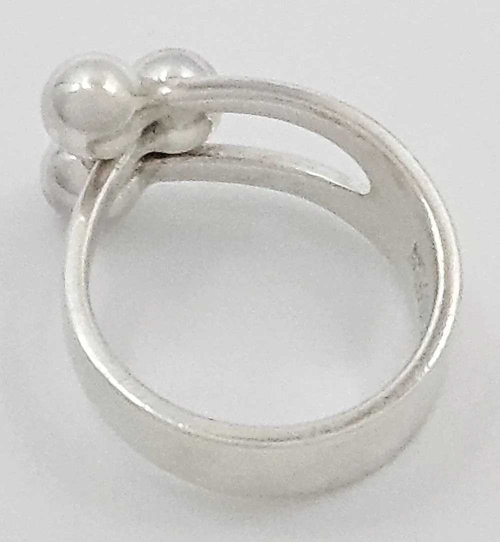Norway   Designs AGE Sterling Modernist 3 Prong Crown Jester Ring C 1960s