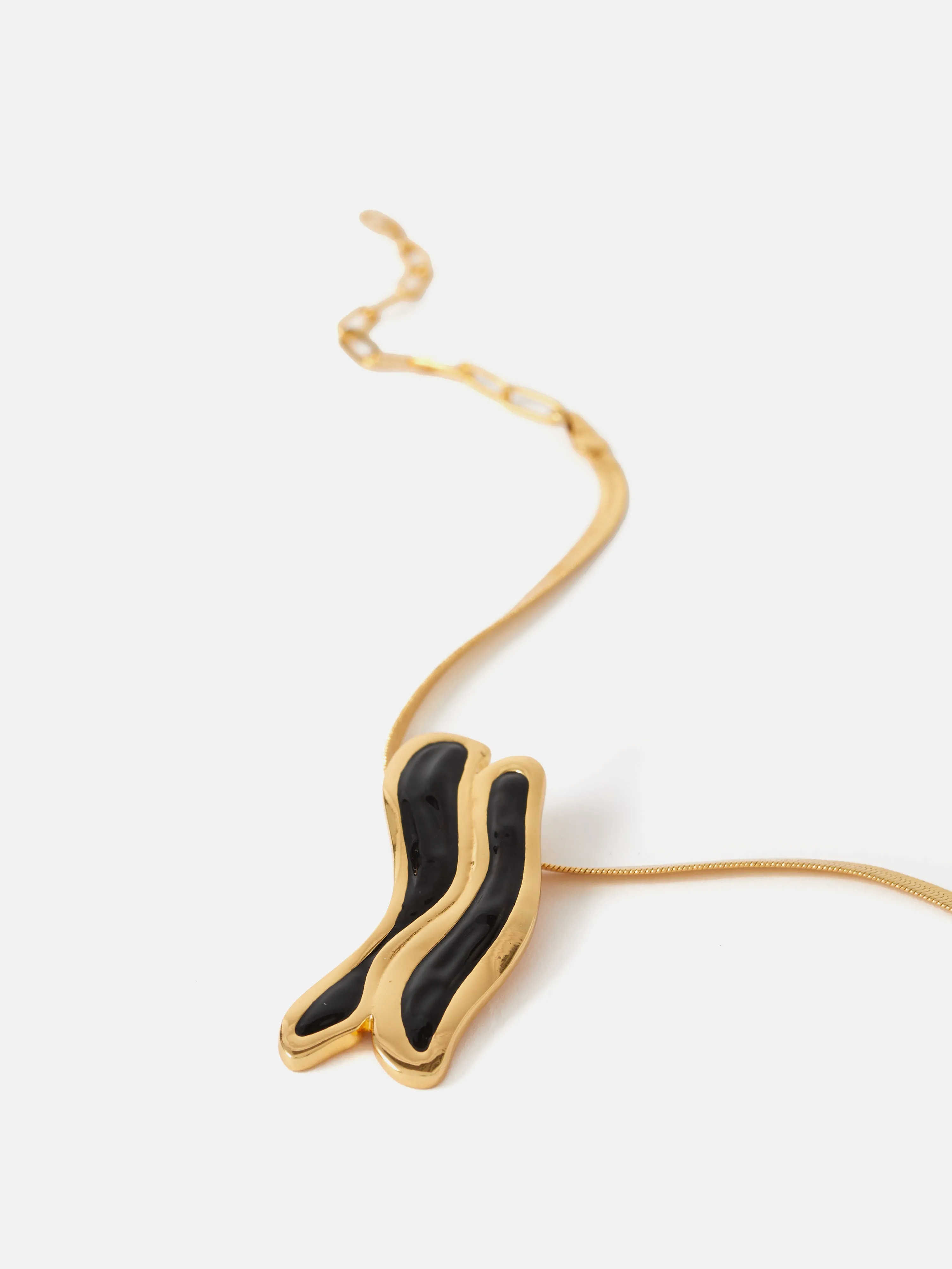 Organic Enamel Inlay Pendant | Black