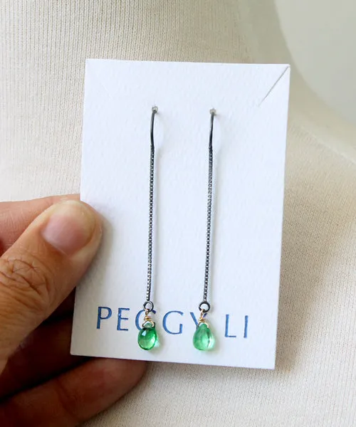 Oxidized Threader Earring