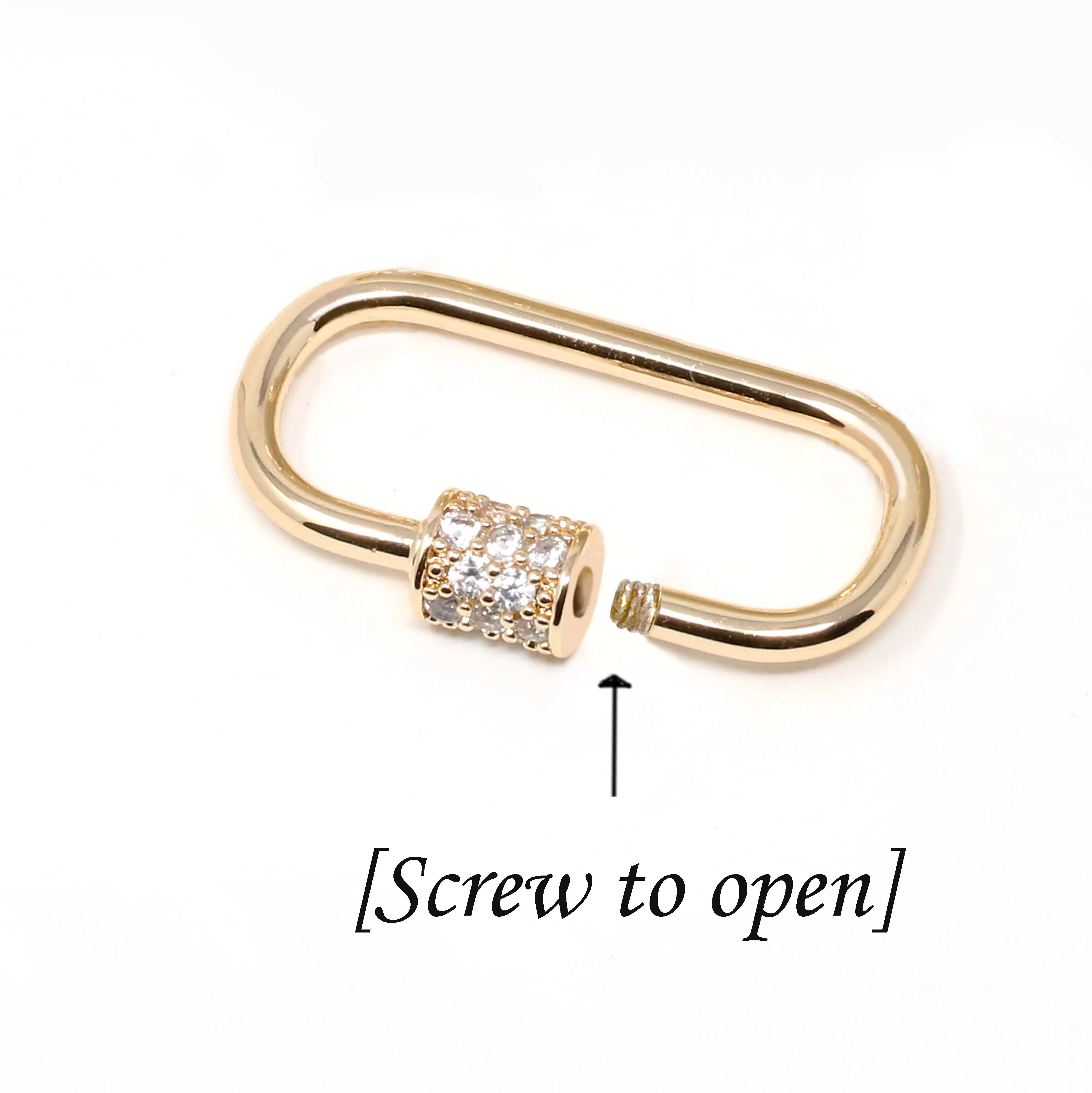 Pave Carabiner Neon Chain Necklace