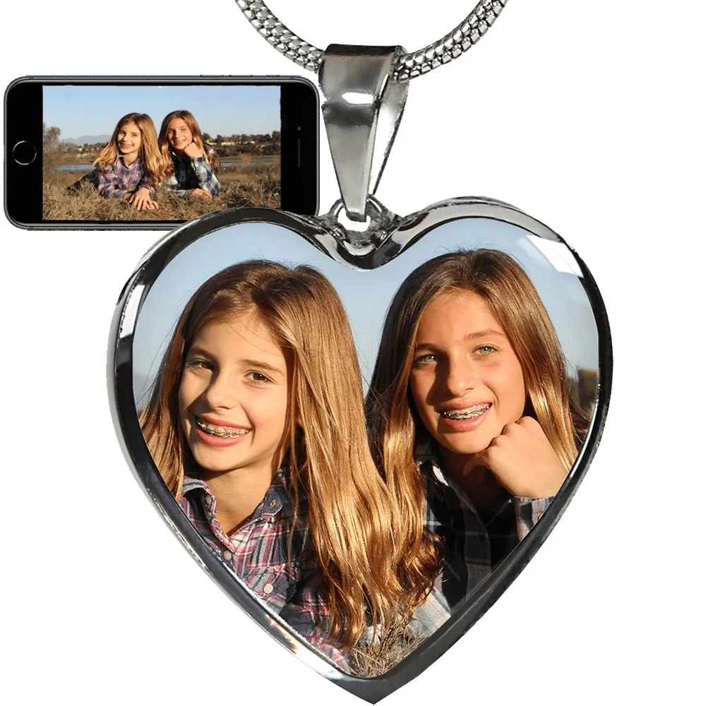 Personalized Heart  Photo Necklace