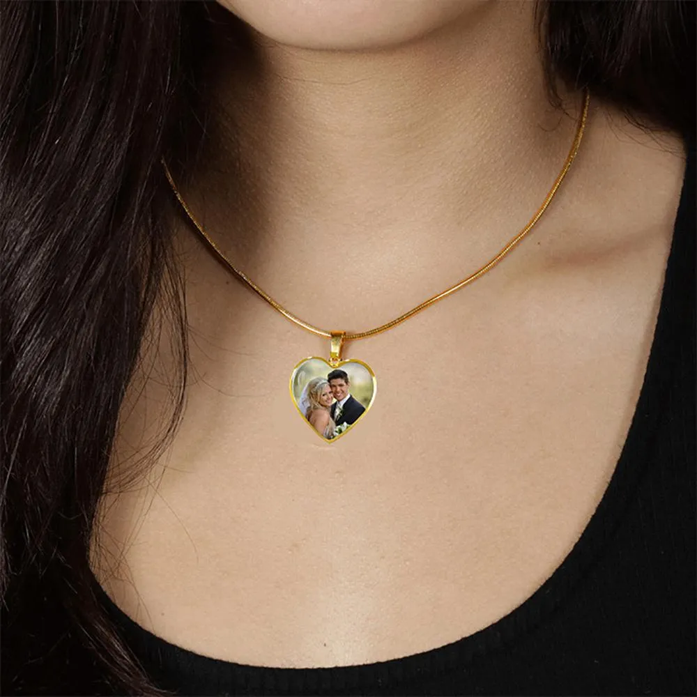 Personalized Heart  Photo Necklace