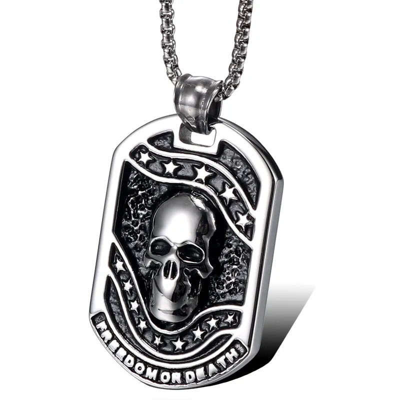 Personalized Retro Titanium Steel Pendant for Men - Hip-Hop Street Style Stainless Steel Tag Jewelry