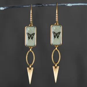 Picture w/ Oval & Triangle Drop Aqua Butterfly