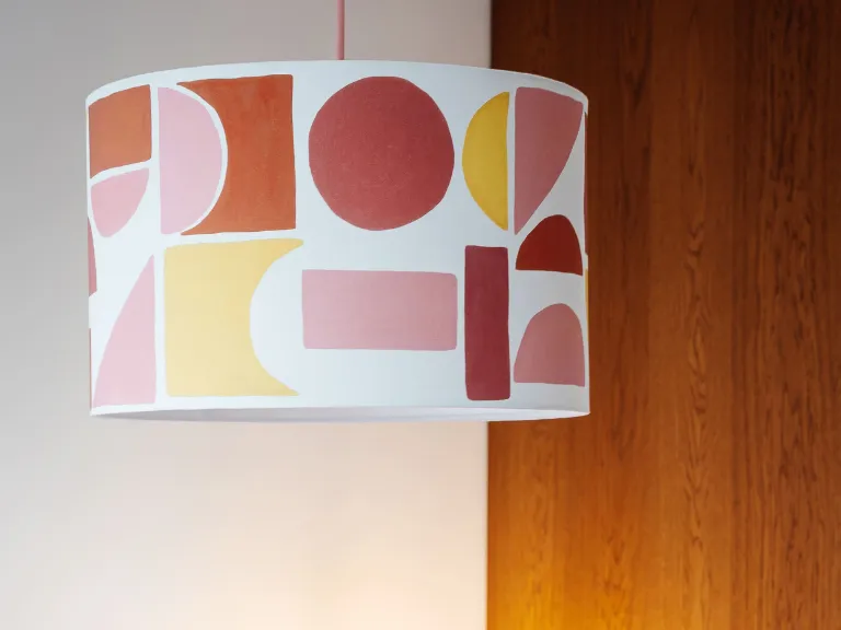 Pink large tiles printed shade