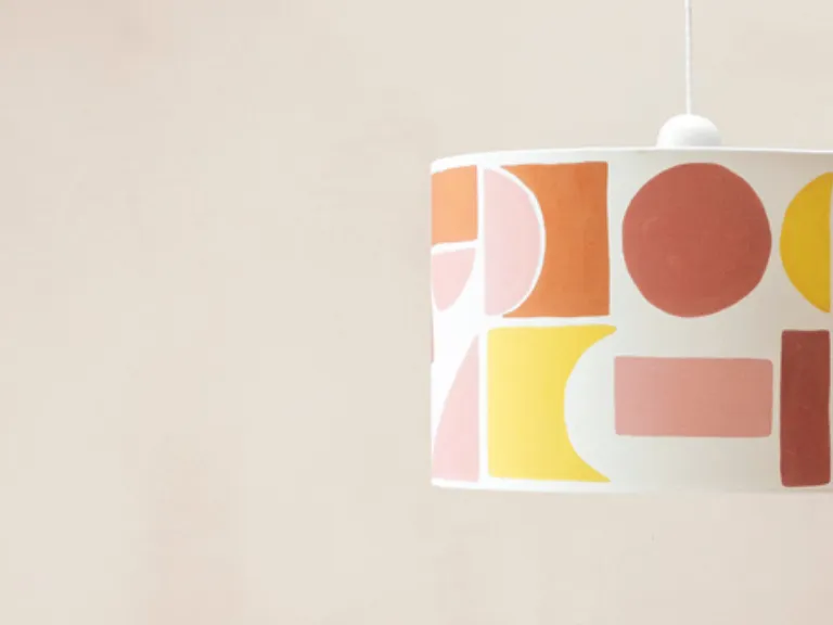 Pink large tiles printed shade
