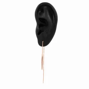 Rose Gold Icicle Chain Threader Earrings