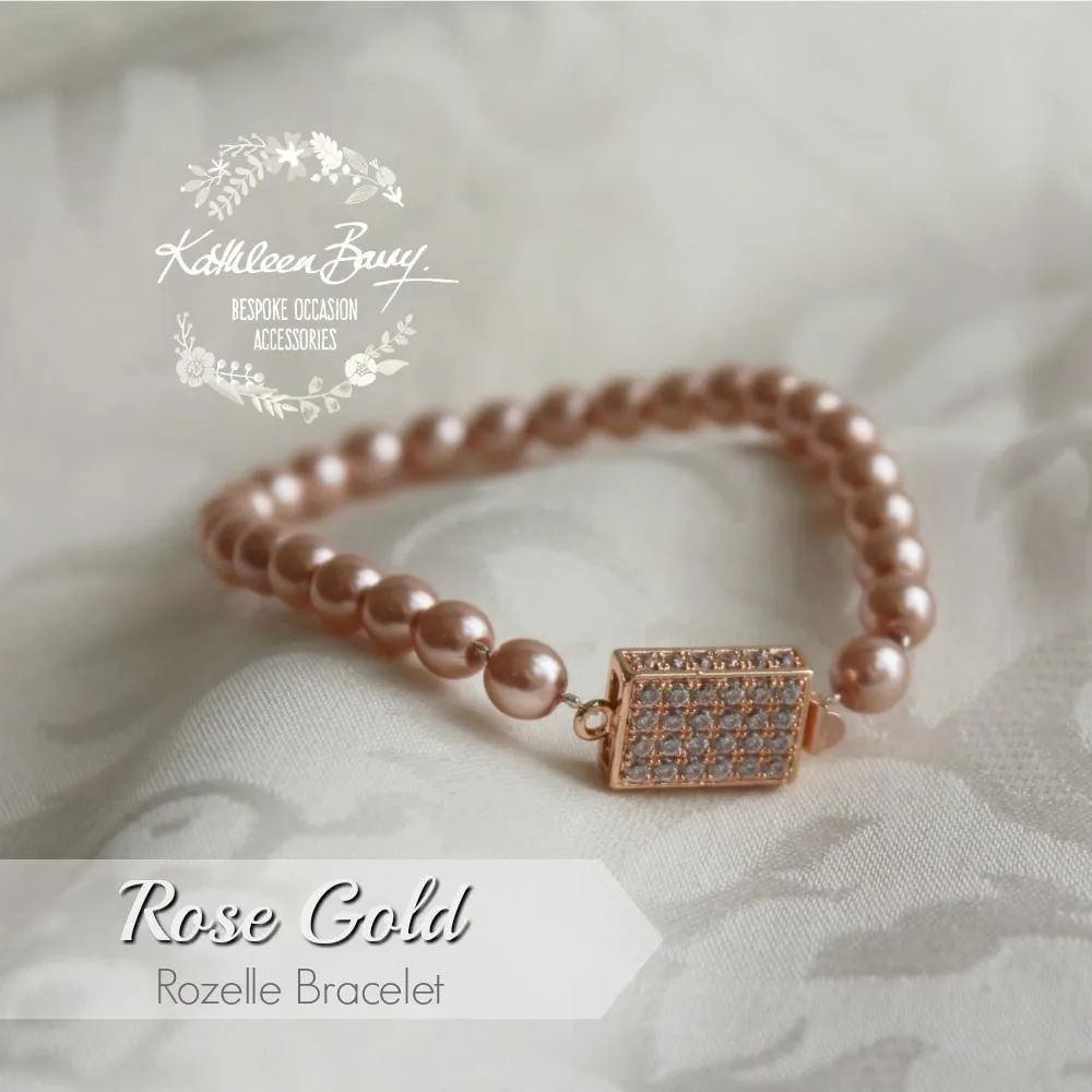 Rozelle single strand pearl bracelet - Available in Rose Gold and gold finish