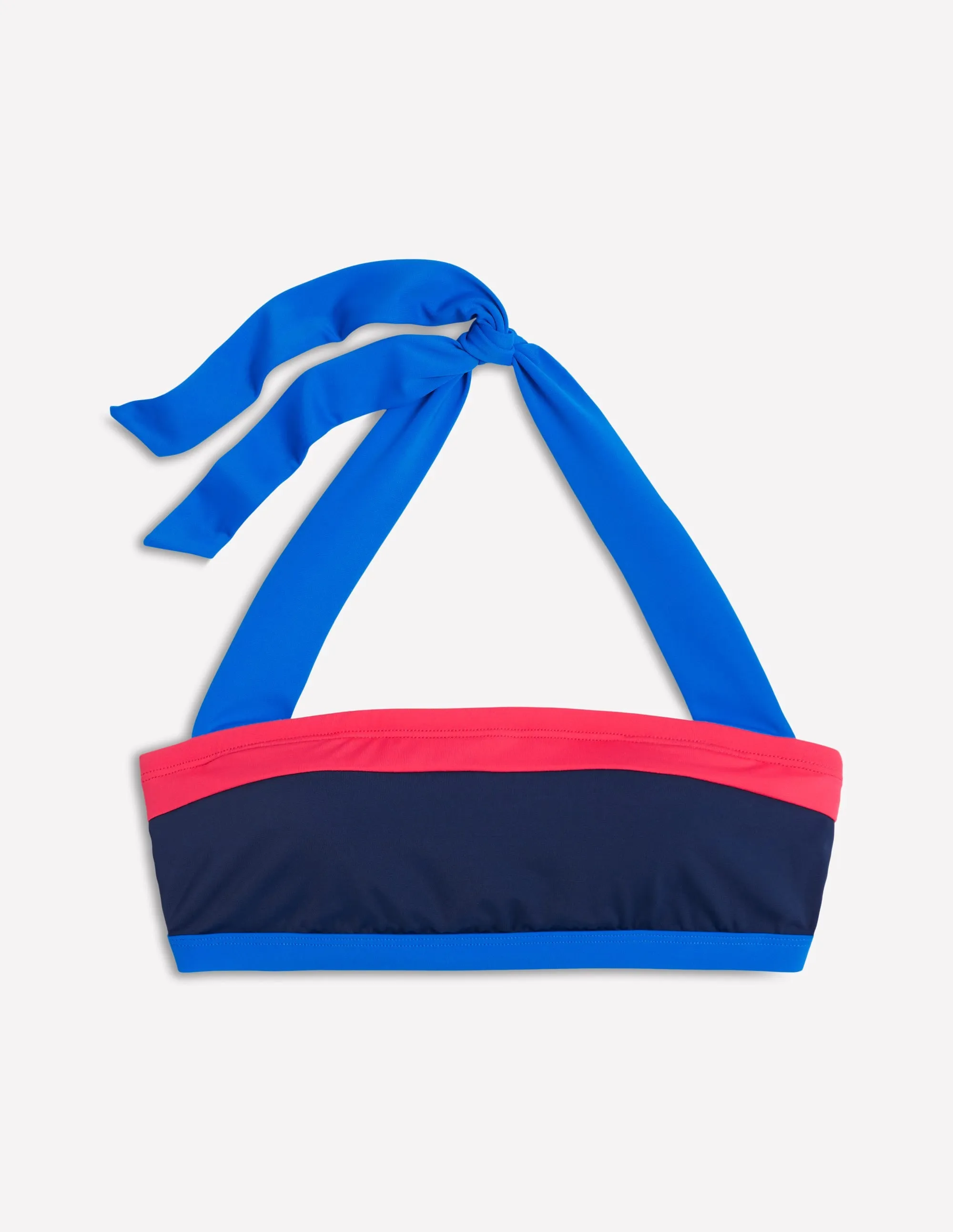 Santorini Bikini Top-Navy/ Coral Punch Pink/ Blue