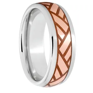 Serinium Domed Band with Copper Inlay and Volley Laser Engraving