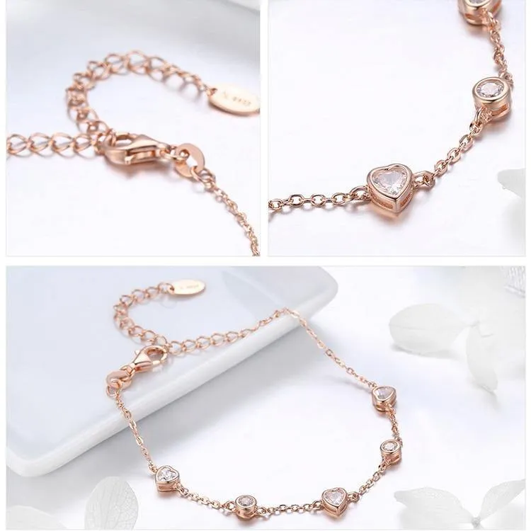 'Shape of My Heart' Zircon Bracelet
