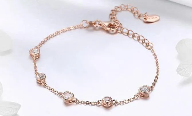 'Shape of My Heart' Zircon Bracelet