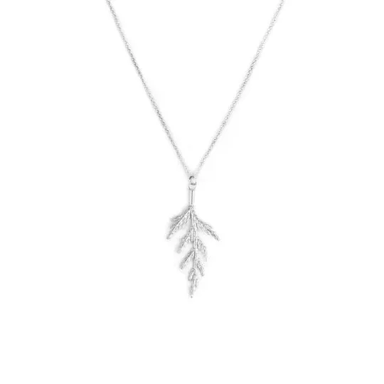 Silver Cedar Bough Necklace