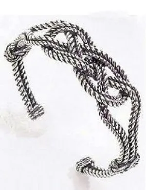 Sterling Silver Carrick Bend Knot Cuff Bracelet